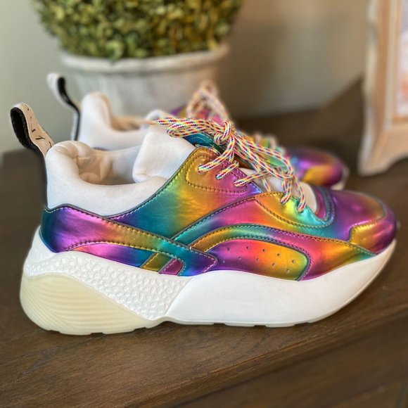 Stella McCartney Eclypse Metallic Rainbow Sneakers - Picture 8 of 13
